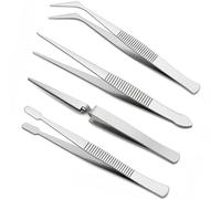 FYHJNC 4 Piece Stainless Steel Precision Hobby Tweezers Set