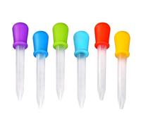 FYHJNC 6 Pack 5ml Dropper Pipettes, Food Grade Silicone & Plastic Liquid Droppers with Etched Scale, for Gummy Candy Molds Crafts Science Experiments Kitchen Use