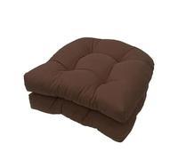 FYHTC 2 Pcs Outdoor Chair Cushions, Waterproof U-Shaped Overstuffed Seat Cushions, Patio Cushion for Living Room Sofa Office Decor Garden Courtyard Rattan Chair(Brown)