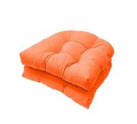 FYHTC 2 Pieces Replacement Cushions U-shaped Cushion Sofa Rattan Chair Cushion California Armchair Sofa Rattan Garden Cushion Seat Pad(Orange)