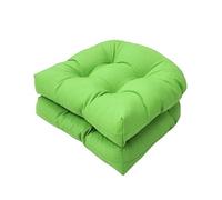 FYHTC 2 Pieces Replacement Cushions U-shaped Cushion Sofa Rattan Chair Cushion California Armchair Sofa Rattan Garden Cushion Seat Pad(Green)