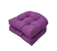 FYHTC 2 Pieces Replacement Cushions U-shaped Cushion Sofa Rattan Chair Cushion California Armchair Sofa Rattan Garden Cushion Seat Pad(Purple)