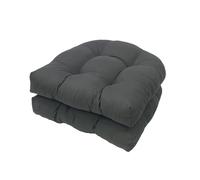 FYHTC 2 Pieces U Shaped Cushion Sofa Rattan Chair Cushion Wicker Seat Cushion Chair Cushion for Indoor and Outdoor Use, Patio Cushion(Dark gray)