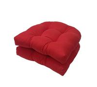 FYHTC 2 Pieces U Shaped Cushion Sofa Rattan Chair Cushion Wicker Seat Cushion Chair Cushion for Indoor and Outdoor Use, Patio Cushion(Red)