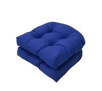 FYHTC 2 Pieces U Shaped Cushion Sofa Rattan Chair Cushion Wicker Seat Cushion Chair Cushion for Indoor and Outdoor Use, Patio Cushion(Dark blue)