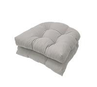 FYHTC 2 Pieces U Shaped Cushion Sofa Rattan Chair Cushion Wicker Seat Cushion Chair Cushion for Indoor and Outdoor Use, Patio Cushion(Light gray)