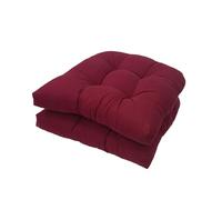 FYHTC 2 Pieces U Shaped Cushion Sofa Rattan Chair Cushion Wicker Seat Cushion Chair Cushion for Indoor and Outdoor Use, Patio Cushion(Wine red)