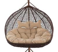 FYHTC Hanging Egg Chair Cushion 2 Person, Swing Cushion Outdoor Seats, Double Hanging Basket, Hammock Replacement(Khaki)