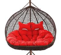 FYHTC Hanging Egg Chair Cushion 2 Person, Swing Cushion Outdoor Seats, Double Hanging Basket, Hammock Replacement(Red)