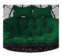 FYHTC Hanging Egg Chair Cushion 2 Person, Swing Cushion Outdoor Seats, Double Hanging Basket, Hammock Replacement(Dark green)