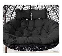 FYHTC Hanging Egg Chair Cushion 2 Person, Swing Cushion Outdoor Seats, Double Hanging Basket, Hammock Replacement(Black)