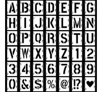 Fyihoxi 42 Pieces Alphabet Letter Stencil, 1 Inch/2.5 cm Stencils for Painting Numbers and Letters, Reusable Stencils for Children Painting Learning DIY