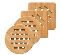 Fyiubmen 18 cm circular bamboo foil table protector with hot plates/pots/teapot/cushions. Load capacity for fire spacers