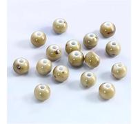 FYJDI 100 Pcs 10mm Chinese Ceramic Beads Large Hole Porcelain Round Beads Spacer Loose Bead Handmade Polished Craft Beading for Necklaces Earrings Bracelets Making DIY Crafts