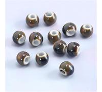 FYJDI 100 Pcs 12mm Chinese Ceramic Beads Large Hole Porcelain Round Beads Spacer Loose Bead Handmade Polished Craft Beading for Necklaces Earrings Bracelets Making DIY Crafts