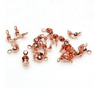 FYJDI 100 Pcs Bead Tips Knot Covers Bulk 4mm Width Open End Caps Knot Covers Fold Over Bead Tips Crimp Beads Ends Knot Cover for Jewelry Making DIY Bracelet Necklaces Earrings