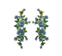 FYJDI 2 Pair Embroidery Rose Flower Sew On Patch Applique Sewing Patches Rose Embroidery Patch Beautiful Flowers Embroidered Applique Patches for Clothes DIY Embellishments Craft Decoration