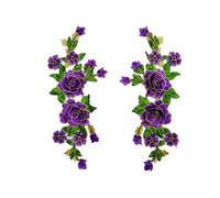 FYJDI 2 Pair Embroidery Rose Flower Sew On Patch Applique Sewing Patches Rose Embroidery Patch Beautiful Flowers Embroidered Applique Patches for Clothes DIY Embellishments Craft Decoration