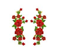 FYJDI 2 Pair Embroidery Rose Flower Sew On Patch Applique Sewing Patches Rose Embroidery Patch Beautiful Flowers Embroidered Applique Patches for Clothes DIY Embellishments Craft Decoration