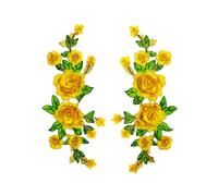 FYJDI 2 Pair Embroidery Rose Flower Sew On Patch Applique Sewing Patches Rose Embroidery Patch Beautiful Flowers Embroidered Applique Patches for Clothes DIY Embellishments Craft Decoration