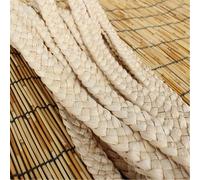 FYJDI 32.8 Feet Straw Braid Ribbon Rattan 5 Strand 1 Inch Wide Natural Materials Corn Husk Braid DIY Rope Natural Straw Braiding Trim for Hat Making, Basket Weaving and Furniture Making, DIY Craft