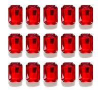 FYJDI 50 Pcs Crystal Rectangle Shaped Glass Rhinestone Metal Flatback Claw Rhinestones for Crafting Sew on Rhinestones with Silver Claw for Crafts, Jewelry Making DIY Decoration, 18 x 25 mm