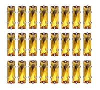 FYJDI 50 Pcs Sew on Rhinestones 5 x 15 mm Flatback Glass Rhinestone Rectangle Rhinestones in Silver Settings Mental Flat Back Rhinestone with Silver Claw Crystal Gems for Jewelry Clothes