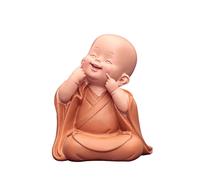 FYJDI Small Monk Resin Buddha Sculpture, Mini Monk Figurine Sitting Zen Meditation Peaceful Little Statues Creative Figurines Ornaments Delicate Handmade Crafts Home Beautiful Cute Decoration, 1 Pcs