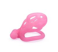 FYJENNICC Cobra 2.0 Chastity Cage - Lightweight Resin Male Chastity Device with Invisible Lock,Bondage Gear for Men Beginner-Friendly Design with 4 Adjustable Rings Adult Sex Toy (Pink, Nano)