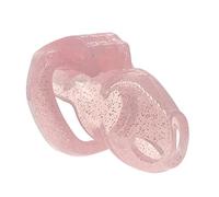 FYJENNICC HT-V4 Penis Cage Chastity Cage for Men | 5 Adjustable Wide Rings & 6 Colors | Beginner-Friendly | Adult Sex Toy with Sizing Guide (Pink with Silver Sparkles, Small)