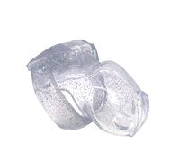 FYJENNICC HT-V4 Penis Cage Chastity Cage for Men | 5 Adjustable Wide Rings & 6 Colors | Beginner-Friendly | Adult Sex Toy with Sizing Guide (Transparent with Silver Sparkles, Nano)