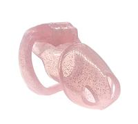 FYJENNICC HT-V4 Penis Cage Chastity Cage for Men | 5 Adjustable Wide Rings & 6 Colors | Beginner-Friendly | Adult Sex Toy with Sizing Guide (Pink with Silver Sparkles, Standard)