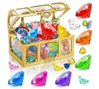 FYKZQWDS 35 Pcs Treasure Chest, Transparent Pirate Treasure Party Multicolour Swim Toy for Summer Pool Birthday Celebrations for Girl and Boy