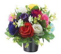 FYKZQWDS Artificial Flowers For Graves, Grave Flower Pots,Grave Flowers,Flowers Decorated On Tombstones Little Bucket Cemetery Flower Use for New Way Of Tomb Sweeping During Qingming Festival