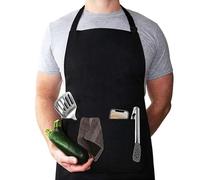 FYKZQWDS Bbq Aprons for Men, Adjustable Barbecue Cotton Aprons for Men, Novelty Funny Cooking Apron, Black Chef Apron, Christmas Gifts for Him, Men, Husband, Boyfriend, Son (Black 1)