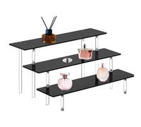 FYKZQWDS Display Stand, Black Display Shelves Decorative Home Accessories 3-Tier Black Display Stand - Organizer Shelf For Figures, Toys, Cupcakes, Desserts