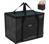 FYKZQWDS Food Delivery Bag, 10L Insulated Thermal Bag for Hot and Cold Food, Reusable, Grocery Shopping Bags, Picnic Bag, Ideal for Catering, Grocery Transport Food Delivery(Black)