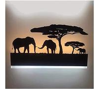 FYLARY LED Wall lamp, Indoor Wall Light with Cartoon Animal Pattern Design, Metal Acrylic Wall Sconce Up and Down for Living Room Bedroom Hallway, 12W (Elephant)