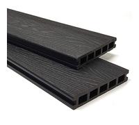 Fylde Decking | 3.6m Composite WPC Decking - Deep Embossed Woodgrain Plastic Boards | 4 Colours Available | (11 sqm | 22 Boards, Black Granite)