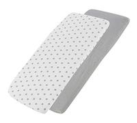 FYLO Crib Jersey Fitted Sheet 100% Cotton 40x90cm - 2X Light Grey / 2X Midnight Grey Star