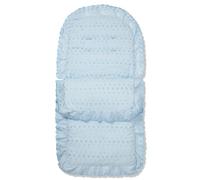 FYLO Universal Broderie Anglaise Pushchair Footmuff with Cozy Toes -Soft Frilly Liner with Lace Trim -Compatible with Egg & All Prams, Strollers, Buggies -Newborn to Toddler (Blue)