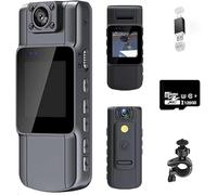 FYLTOG 4K30FPS Mini Action Camera 128GB TF Card Support Video&Photo Editing Portable Body Camera Wearable Video Recorder Magnetic Sport DV for Bike Cycling, Competitive Sports Pet, Vlogging Black