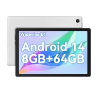 FYMLCPFY Android 14 Tablet 10 Inch Octa-Core 8GB+64GB(TF 1TB), 1280x800 HD IPS Wi-Fi 6 Model/Widevine L1/5000mAh/Dual Camera/Face ID PC 2024 - White