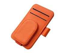 Fymlok Car Sun Visor Organizer Car Sun Visor Storage Organizer Leather Sorting Clip Bill Bank Card ID Glasses Change Pen Bag Universal Accessories(Orange)