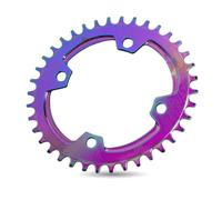Fymlok Chainring,Bicycle Chainring Bicycle Chainwheel 104BCD Mountain Road Bike Crank Set Tooth Plate Chain Ring Rainbow Single Disc/Ellipsoid 32/34/36T(Ellipsoid 34T)