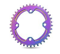 Fymlok Chainring,Bicycle Chainring Bicycle Chainwheel 104BCD Mountain Road Bike Crank Set Tooth Plate Chain Ring Rainbow Single Disc/Ellipsoid 32/34/36T(Disc 34T)
