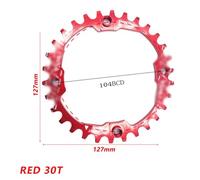 Fymlok Chainring,Bicycle Chainring Mountain Bike Bicycle Chainring 104 BCD 32T 34T 36T 38T Narrow Wide Single Chain Ring Sprocket Bolts(34T Red)