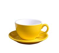 Fymlok Coffee Cup,Cups and Saucers Ceramic Hand Painted Coffee Cup Creative Vintage Cup Cappuccino Cups For Latte Mocha Tea Coffee Cup With Saucer(Yellow)