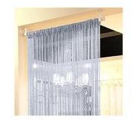 Fymlok Crystal Curtain,Door Beads Glitter Door String Curtain 100x200CM,Living Room Shiny Tassel Silver Line Solid Color Window Home(7)