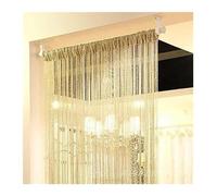 Fymlok Crystal Curtain,Door Beads Glitter Door String Curtain 100x200CM,Living Room Shiny Tassel Silver Line Solid Color Window Home(1)